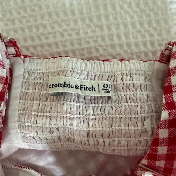 Abercrombie & Fitch Red Gingham Mini Dress XXS - Picture 2 of 6